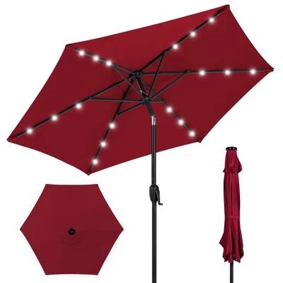 Best Choice Products 7.5ft Outdoor Solar Patio Umbrella For Deck, Pool W/ Tilt, Crank, LED Lights - Image 12
