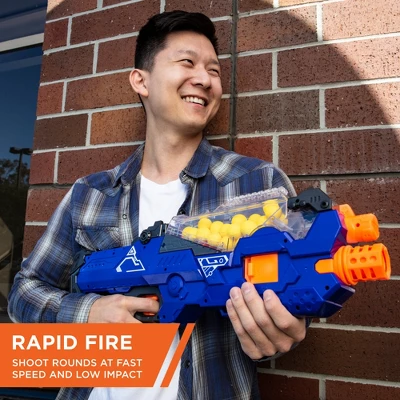 Best Choice Products Kids Motorized Soft Foam Ball Thrower, Electric Toy Pretend Battle Set For Children, Family W/ Automatic Hopper Feeder, 20 Balls - Image 2