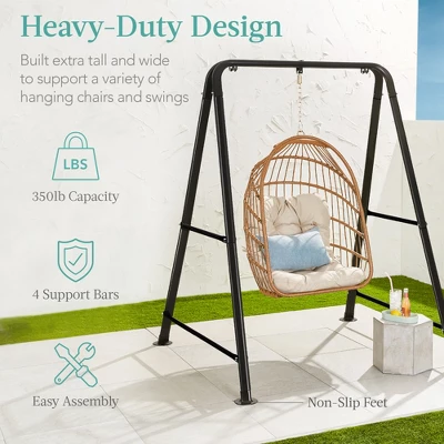 Best Choice Products Hammock Chair Stand, 75in Tall Heavy Duty Indoor Outdoor Steel Hanging Base W/ Hardware - Image 3