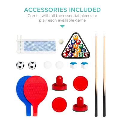 Best Choice Products 4-in-1 Multi Game Table, Childrens Arcade Set W/ Pool Billiards, Air Hockey, Foosball - Image 5