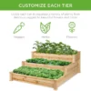 Best Choice Products 3-Tier Fir Wood Raised Garden Bed Planter For Plants, Vegetables, Outdoor Gardening