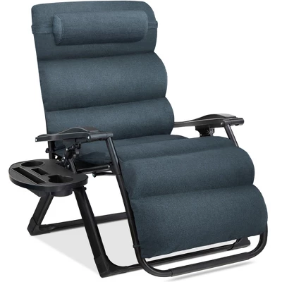 Best Choice Products Oversized Zero Gravity Chair, Folding Recliner W/ Removable Cushion, Side Tray - Image 8