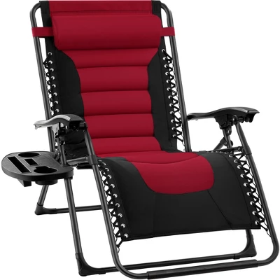 Best Choice Products Oversized Padded Zero Gravity Chair, Folding Outdoor Patio Recliner W/ Headrest, Side Tray - Image 13