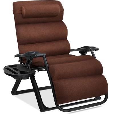Best Choice Products Oversized Zero Gravity Chair, Folding Recliner W/ Removable Cushion, Side Tray - Image 9