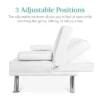 Best Choice Products Modern Faux Leather Convertible Futon Sofa W/ Removable Armrests, Metal Legs, 2 Cupholders - White