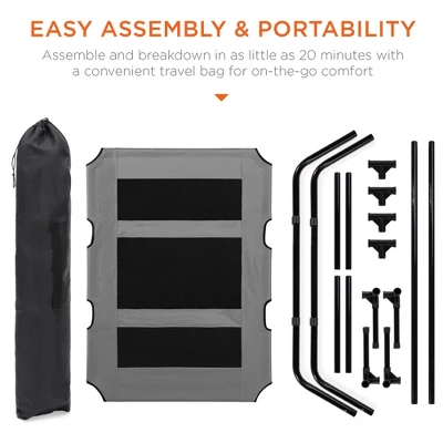 Best Choice Products 48in Elevated Cooling Dog Bed, Outdoor Raised Mesh Pet Cot W/ Removable Canopy, Carrying Bag - Image 5