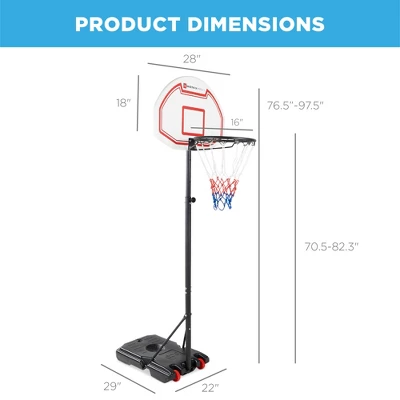 Best Choice Products Kids Height-Adjustable Basketball Hoop, Portable Backboard System W/ 2 Wheels - Image 6
