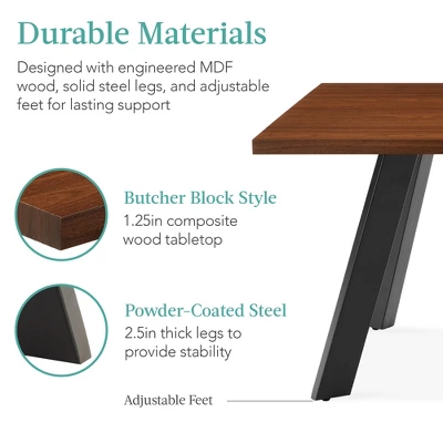 Best Choice Products 47 To 63in Modern Extendable Dining Table For 2-6 People W/ Leaf Extension, 2 Locks - Image 4