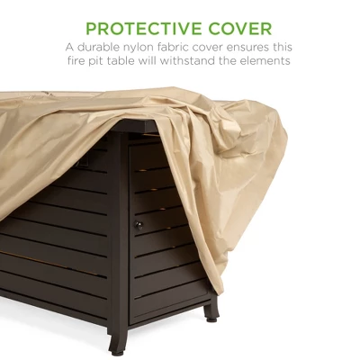 Best Choice Products 57in 50,000 BTU Rectangular Propane Aluminum Gas Fire Pit Table W/ Cover, Glass Beads - Image 4