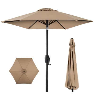 Best Choice Products 7.5ft Heavy-Duty Outdoor Market Patio Umbrella W/ Push Button Tilt, Easy Crank Lift - Image 11
