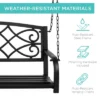 Best Choice Products 2-Person Metal Outdoor Porch Swing, Hanging Patio Bench W/ Weather-Resistant Steel