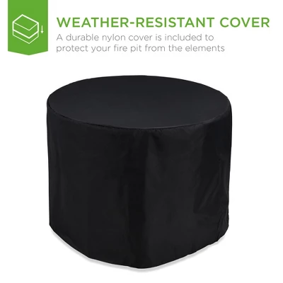 Best Choice Products 32in Round Fire Pit Table, 50,000 BTU Outdoor Wicker Patio Firepit W/ Cover, Tank Holder - Image 5