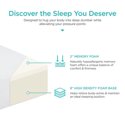 Best Choice Products 10in Dual Layered Memory Foam Mattress W/ CertiPUR-US Certified Foam - Image 3