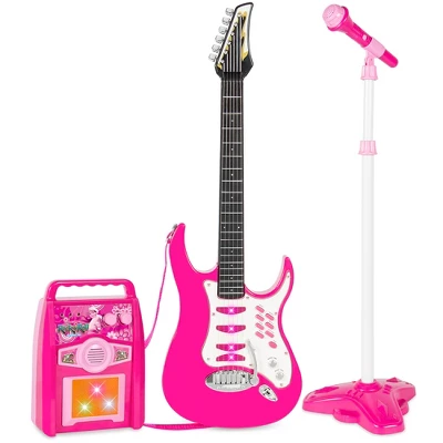 Best Choice Products Kids Electric Musical Guitar Toy Play Set W/ 6 Demo Songs, Whammy Bar, Microphone, Amp, AUX - Image 6
