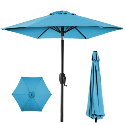 Best Choice Products 7.5ft Heavy-Duty Outdoor Market Patio Umbrella W/ Push Button Tilt, Easy Crank Lift - Image 7