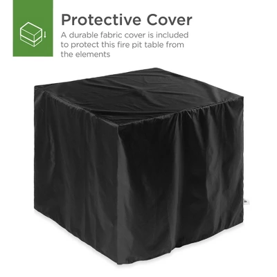 Best Choice Products 28in Propane Gas Fire Pit Table 50,000 BTU Outdoor Wicker W/ Glass Beads, Tank Holder - Image 3