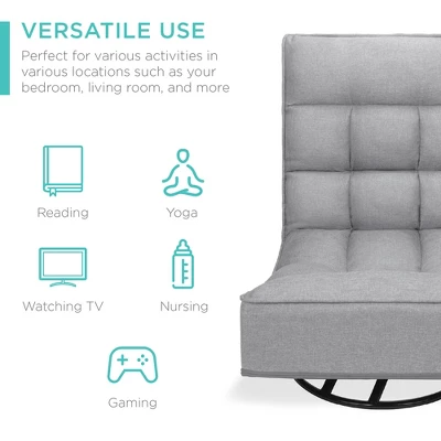 Best Choice Products Folding Floor Gaming Chair For Home, Office W/ 360-Degree Swivel, 4 Adjustable Positions - Image 3