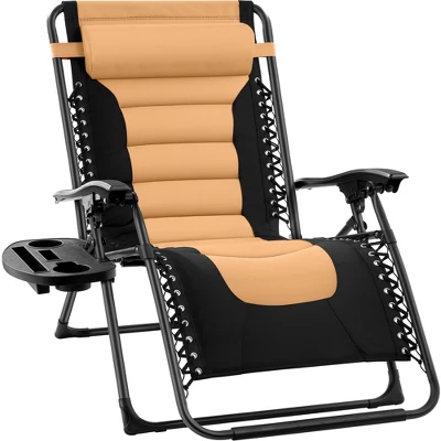 Best Choice Products Oversized Padded Zero Gravity Chair, Folding Outdoor Patio Recliner W/ Headrest, Side Tray - Image 7