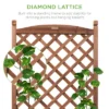 Best Choice Products 60in Mobile Wood Planter Box & Diamond Lattice Trellis, W/ Drainage Holes, Optional Wheels - Walnut