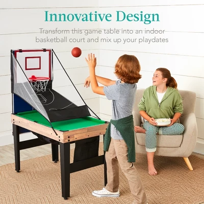 Best Choice Products 13-in-1 Combo Game Table Set W/ Ping Pong, Foosball, Basketball, Air Hockey, Archery - Image 6