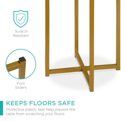 Best Choice Products 16in Faux Marble Modern Round Living Room Accent Side Table W/ Metal Frame - Image 4