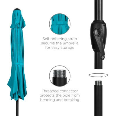 Best Choice Products 7.5ft Heavy-Duty Outdoor Market Patio Umbrella W/ Push Button Tilt, Easy Crank Lift - Image 5