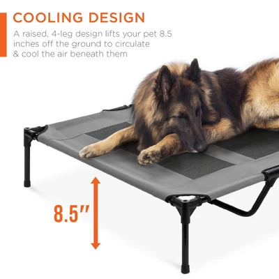 Best Choice Products 48in Elevated Cooling Dog Bed, Outdoor Raised Mesh Pet Cot W/ Removable Canopy, Carrying Bag - Image 2