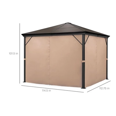Best Choice Products 10x10ft Hardtop Gazebo, Outdoor Aluminum Canopy For Backyard, Garden W/ Side Curtains, Netting - Image 6