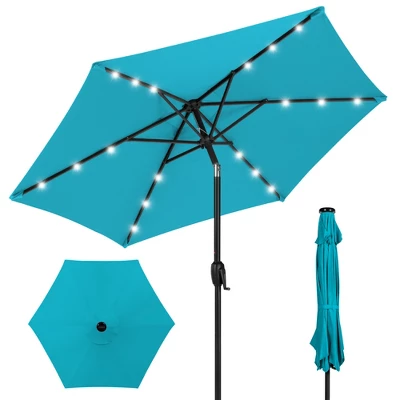 Best Choice Products 7.5ft Outdoor Solar Patio Umbrella For Deck, Pool W/ Tilt, Crank, LED Lights - Image 14