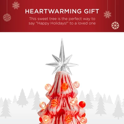 Best Choice Products 15in Pre-lit Ceramic Christmas Tree W/ Cord, Hand-Painted Decoration - Image 4