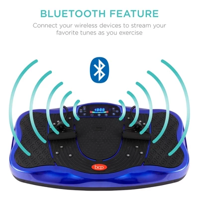 Best Choice Products Vibration Platform, Full Body Exercise Machine W/ Bluetooth Speakers, 5 Resistance Bands - Blue