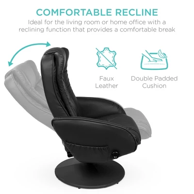 Best Choice Products Faux Leather Electric Massage Recliner Chair W/ Stool Ottoman, Remote Control, 5 Modes - Image 3