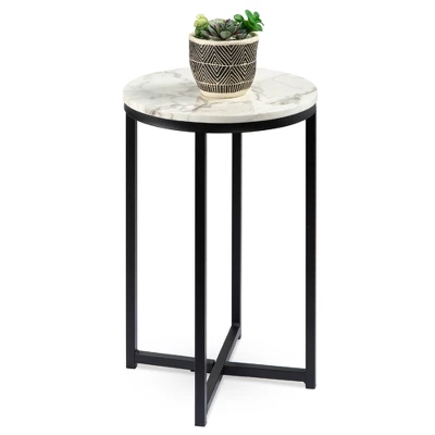 Best Choice Products 16in Faux Marble Modern Round Living Room Accent Side Table W/ Metal Frame - Image 8