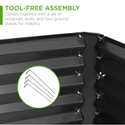 Best Choice Products 4x4x1.5ft Outdoor Metal Raised Garden Bed, Planter Box For Vegetables, Flowers, Herbs, Succulents - Image 2