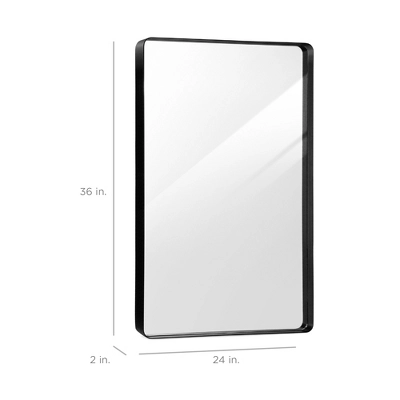Best Choice Products 24x36in Recessed Bathroom Vanity 2-Way Wall Mirror W/ Rounded Corners, Anti-Blast Film - Image 6