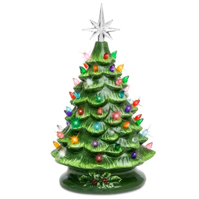 Best Choice Products 15in Pre-lit Ceramic Christmas Tree W/ Cord, Hand-Painted Decoration - Image 8