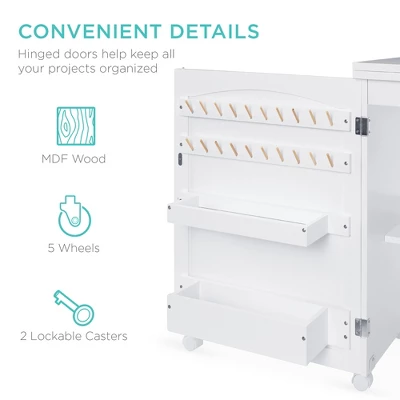 Best Choice Products Sewing Machine Table & Desk W/ Craft Storage And Bins - Image 5