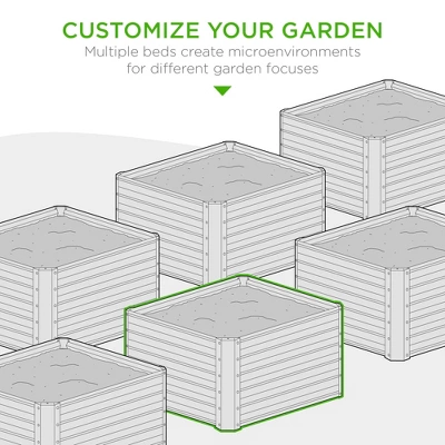 Best Choice Products 4x4x1.5ft Outdoor Metal Raised Garden Bed, Planter Box For Vegetables, Flowers, Herbs, Succulents - Image 4