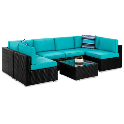 Best Choice Products 7-Piece Modular Outdoor Conversational Furniture Set, Wicker Sectional Sofas W/ Cover - Image 11