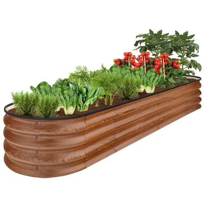Best Choice Products 8x2x1ft Outdoor Metal Raised Oval Garden Bed, Planter Box For Vegetables, Flowers - Image 8