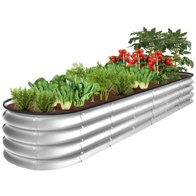 Best Choice Products 8x2x1ft Outdoor Metal Raised Oval Garden Bed, Planter Box For Vegetables, Flowers - Image 9