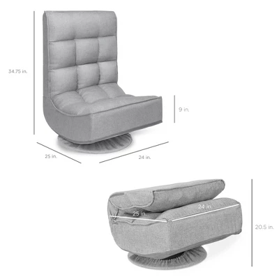 Best Choice Products Folding Floor Gaming Chair For Home, Office W/ 360-Degree Swivel, 4 Adjustable Positions - Image 6