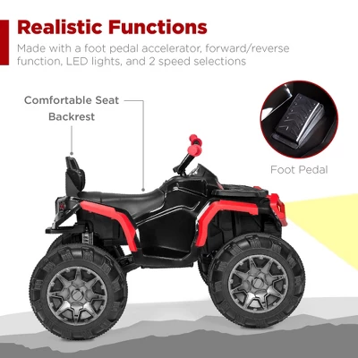 Best Choice Products 12V Kids Ride-On ATV Quad W/ Bluetooth, 3.7mph Max, Treaded Tires, LED Lights, Radio - Image 4