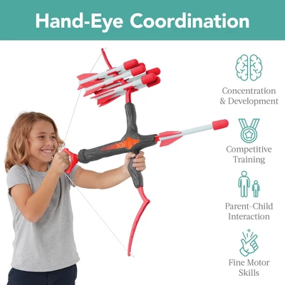 Best Choice Products Kids Bow & Arrow Set, Children's Play Archery Toy W/ Target Stand, 12 Arrows, Quiver - Image 5