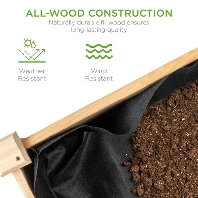 Best Choice Products Best Choice Product 48x24x30in Raised Garden Bed, Elevated Wooden Planter For Yard W/ Foot Caps, Bed Liner - Image 3