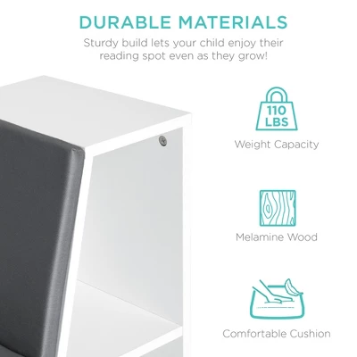 Best Choice Products 6-Cubby Kids Bedroom Storage Organizer, Multi-Purpose Bookcase W/ Cushioned Reading Nook - Image 5