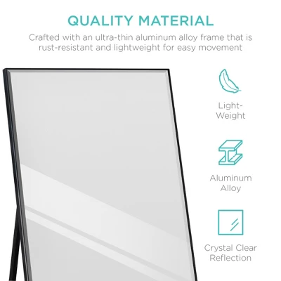 Best Choice Products 65x22in Full Length Mirror, Rectangular Beveled Wall Hanging & Leaning Floor Mirror - Image 4