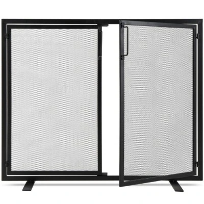 Best Choice Products 38.5x31in 2-Door Fireplace Screen, Handcrafted Wrought Iron Spark Guard W/ Magnetic Doors - Image 7