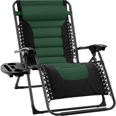 Best Choice Products Oversized Padded Zero Gravity Chair, Folding Outdoor Patio Recliner W/ Headrest, Side Tray - Image 11