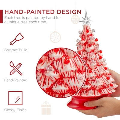 Best Choice Products 15in Pre-lit Ceramic Christmas Tree W/ Cord, Hand-Painted Decoration - Image 2